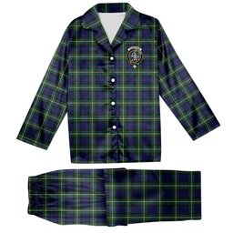 ScotsTee Shop Scottish Bannerman Crest Tartan Pajama Satin Velvet Flannel Pajama Set