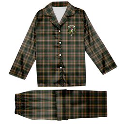 ScotsTee Shop Scottish Buchanan Hunting SC Crest Tartan Pajama Satin Velvet Flannel Pajama Set