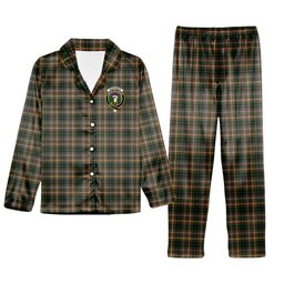 ScotsTee Shop Scottish Buchanan Hunting SC Crest Tartan Pajama Satin Velvet Flannel Pajama Set