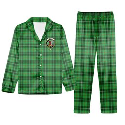 ScotsTee Shop Scottish Boyle SC Crest Tartan Pajama Satin Velvet Flannel Pajama Set