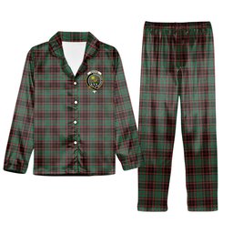 ScotsTee Shop Scottish Buchan Ancient Crest Tartan Pajama Satin Velvet Flannel Pajama Set