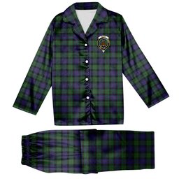 ScotsTee Shop Scottish Blair Crest Tartan Pajama Satin Velvet Flannel Pajama Set