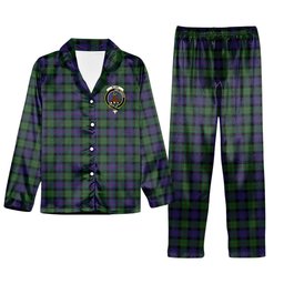 ScotsTee Shop Scottish Blair Crest Tartan Pajama Satin Velvet Flannel Pajama Set