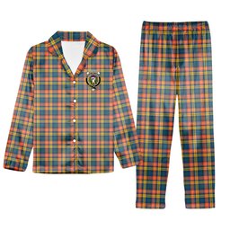 ScotsTee Shop Scottish Buchanan Ancient Crest Tartan Pajama Satin Velvet Flannel Pajama Set