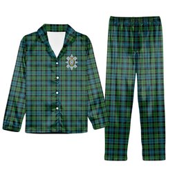 ScotsTee Shop Scottish Black Watch Ancient Clan Crest Tartan Pajama Satin Velvet Flannel Pajama Set