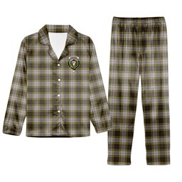 ScotsTee Shop Scottish Buchanan Dress Crest Tartan Pajama Satin Velvet Flannel Pajama Set