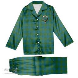 ScotsTee Shop Scottish Barclay Hunting Ancient Clan Crest Tartan Pajama Satin Velvet Flannel Pajama Set