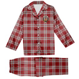 ScotsTee Shop Scottish Cameron Hose 2 Crest Tartan Pajama Satin Velvet Flannel Pajama Set
