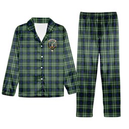 ScotsTee Shop Scottish Blackadder Crest Tartan Pajama Satin Velvet Flannel Pajama Set