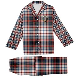 ScotsTee Shop Scottish Bell Border (Bell Southern Bell) Ancient Crest Tartan Pajama Satin Velvet Flannel Pajama Set