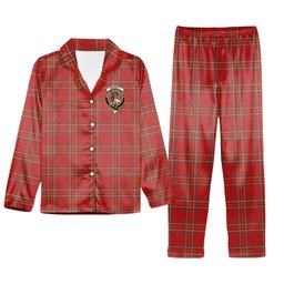 ScotsTee Shop Scottish Burnett of Leys Ancient Crest Tartan Pajama Satin Velvet Flannel Pajama Set