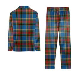 ScotsTee Shop Scottish Bethune Ancient Crest Tartan Pajama Satin Velvet Flannel Pajama Set