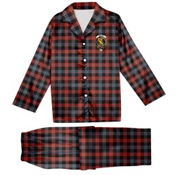ScotsTee Shop Scottish Brown Ancient Crest Tartan Pajama Satin Velvet Flannel Pajama Set