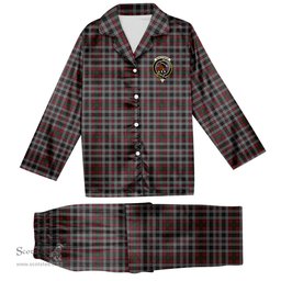 ScotsTee Shop Scottish Borthwick Crest Tartan Pajama Satin Velvet Flannel Pajama Set