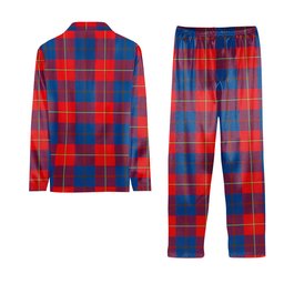 ScotsTee Shop Scottish Blane Crest Tartan Pajama Satin Velvet Flannel Pajama Set