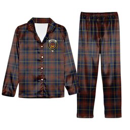 ScotsTee Shop Scottish Cameron Hunting Modern Crest Tartan Pajama Satin Velvet Flannel Pajama Set