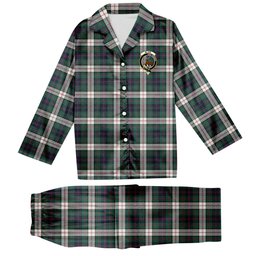 ScotsTee Shop Scottish Blair Dress Modern Crest Tartan Pajama Satin Velvet Flannel Pajama Set