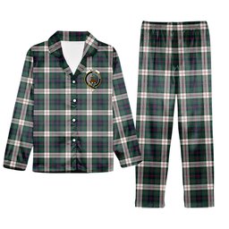 ScotsTee Shop Scottish Blair Dress Modern Crest Tartan Pajama Satin Velvet Flannel Pajama Set