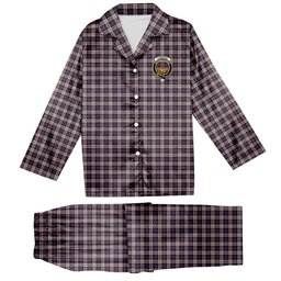 ScotsTee Shop Scottish Cameron of Erracht Dress Crest Tartan Pajama Satin Velvet Flannel Pajama Set