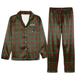 ScotsTee Shop Scottish Bruce Hunting Crest Tartan Pajama Satin Velvet Flannel Pajama Set