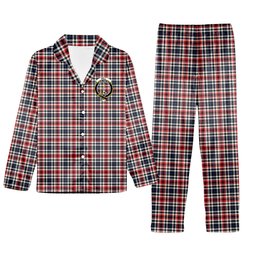 ScotsTee Shop Scottish Bell Border (Bell Southern Bell) Modern Crest Tartan Pajama Satin Velvet Flannel Pajama Set