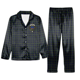 ScotsTee Shop Scottish Bruce of Crionaich Crest Tartan Pajama Satin Velvet Flannel Pajama Set