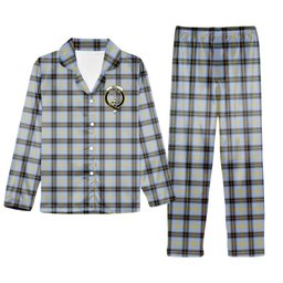 ScotsTee Shop Scottish Bell of the Borders SC Crest Tartan Pajama Satin Velvet Flannel Pajama Set