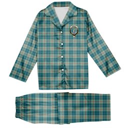 ScotsTee Shop Scottish Barclay Hunting #2 Ancient Clan Crest Tartan Pajama Satin Velvet Flannel Pajama Set