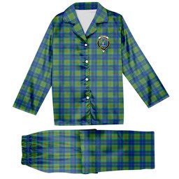 ScotsTee Shop Scottish Barclay Hunting Ancient Crest Tartan Pajama Satin Velvet Flannel Pajama Set