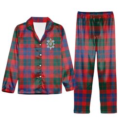 ScotsTee Shop Scottish Black Watch Pipe Band Modern Crest Tartan Pajama Satin Velvet Flannel Pajama Set