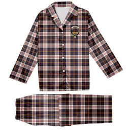 ScotsTee Shop Scottish Cameron of Erracht Dress Modern Crest Tartan Pajama Satin Velvet Flannel Pajama Set