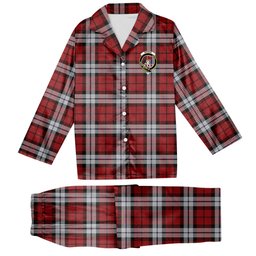 ScotsTee Shop Scottish Brodie Dress Crest Tartan Pajama Satin Velvet Flannel Pajama Set
