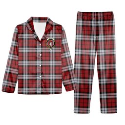 ScotsTee Shop Scottish Brodie Dress Crest Tartan Pajama Satin Velvet Flannel Pajama Set