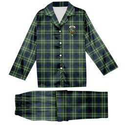 ScotsTee Shop Scottish Blyth Crest Tartan Pajama Satin Velvet Flannel Pajama Set