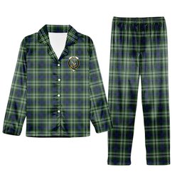 ScotsTee Shop Scottish Blyth Crest Tartan Pajama Satin Velvet Flannel Pajama Set