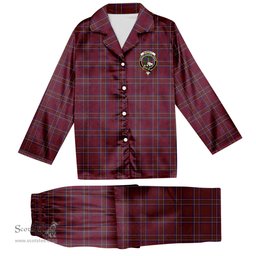 ScotsTee Shop Scottish Burnett of Leys Hunting Crest Tartan Pajama Satin Velvet Flannel Pajama Set