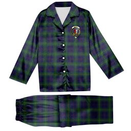 ScotsTee Shop Scottish Boyle Crest Tartan Pajama Satin Velvet Flannel Pajama Set