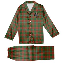 ScotsTee Shop Scottish Bruce Hunting Ancient Crest Tartan Pajama Satin Velvet Flannel Pajama Set