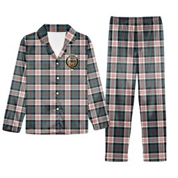 ScotsTee Shop Scottish Cameron of Erracht Dress Ancient Crest Tartan Pajama Satin Velvet Flannel Pajama Set