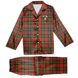 ScotsTee Shop Scottish Boyd Ancient Crest Tartan Pajama Satin Velvet Flannel Pajama Set