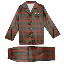 ScotsTee Shop Scottish Bruce Old Ancient Crest Tartan Pajama Satin Velvet Flannel Pajama Set