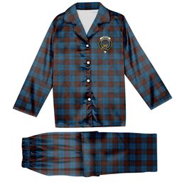 ScotsTee Shop Scottish Cameron Hunting Crest Tartan Pajama Satin Velvet Flannel Pajama Set