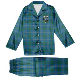 ScotsTee Shop Scottish Burns of California Ancient Crest Tartan Pajama Satin Velvet Flannel Pajama Set