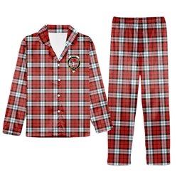 ScotsTee Shop Scottish Brodie Dress Ancient Crest Tartan Pajama Satin Velvet Flannel Pajama Set