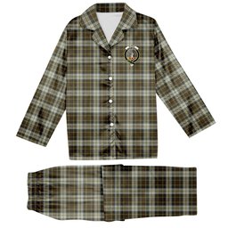 ScotsTee Shop Scottish Burns Battalion Crest Tartan Pajama Satin Velvet Flannel Pajama Set