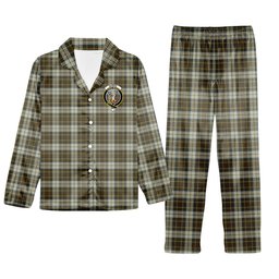 ScotsTee Shop Scottish Burns Battalion Crest Tartan Pajama Satin Velvet Flannel Pajama Set