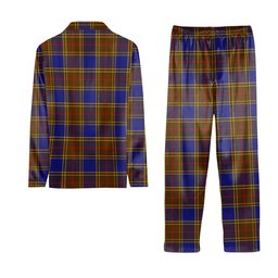 ScotsTee Shop Scottish Balfour Modern Crest Tartan Pajama Satin Velvet Flannel Pajama Set