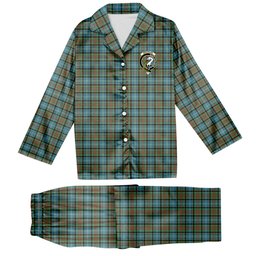ScotsTee Shop Scottish Brisbane Modern Crest Tartan Pajama Satin Velvet Flannel Pajama Set