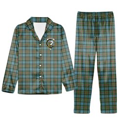 ScotsTee Shop Scottish Brisbane Modern Crest Tartan Pajama Satin Velvet Flannel Pajama Set
