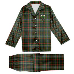 ScotsTee Shop Scottish Bisset SC Crest Tartan Pajama Satin Velvet Flannel Pajama Set